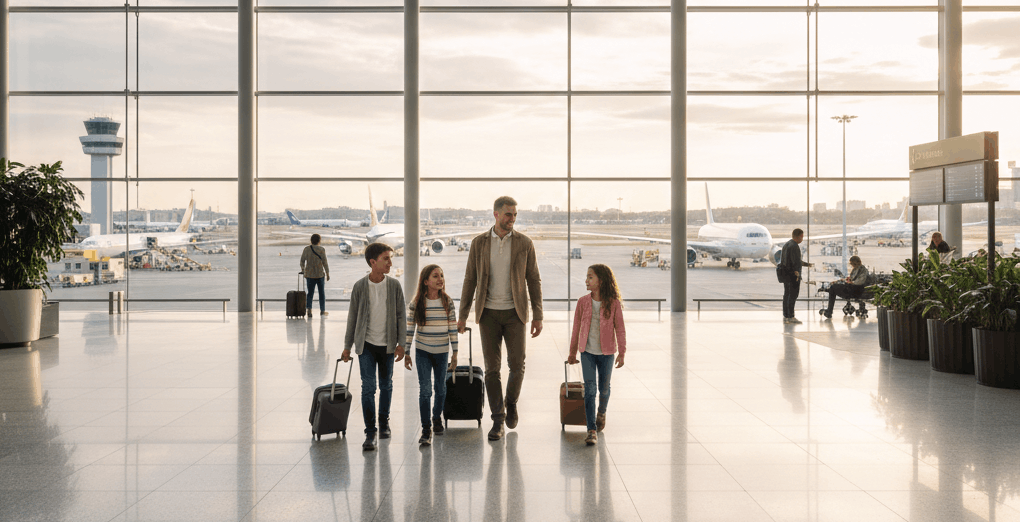 Luxury international business and first class air travel experience