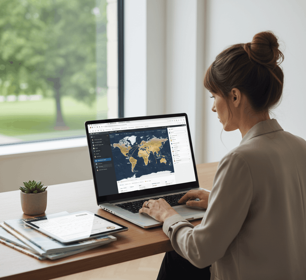 Luxury international business and first class air travel experience