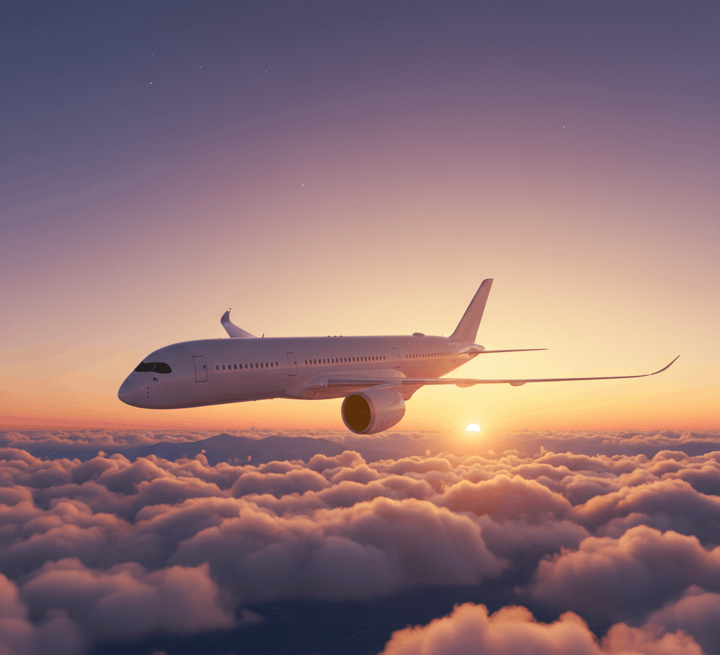 Luxury international business and first class air travel experience
