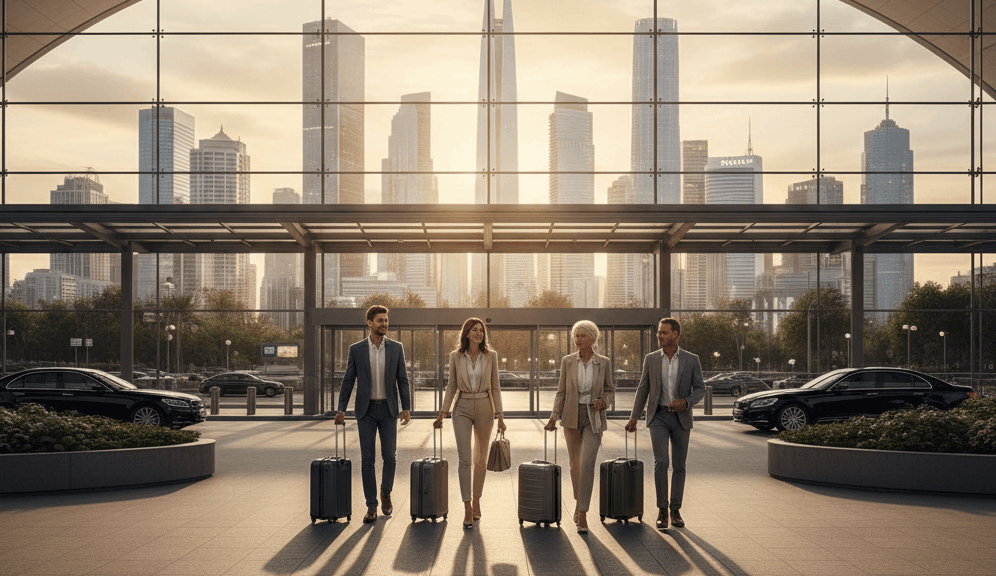 Luxury international business and first class air travel experience